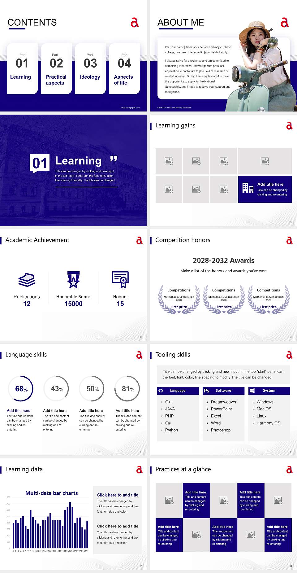 Anhalt University of Applied Sciences National Scholarship Defense PPT Template4:3 ratio PPT effect preview image2