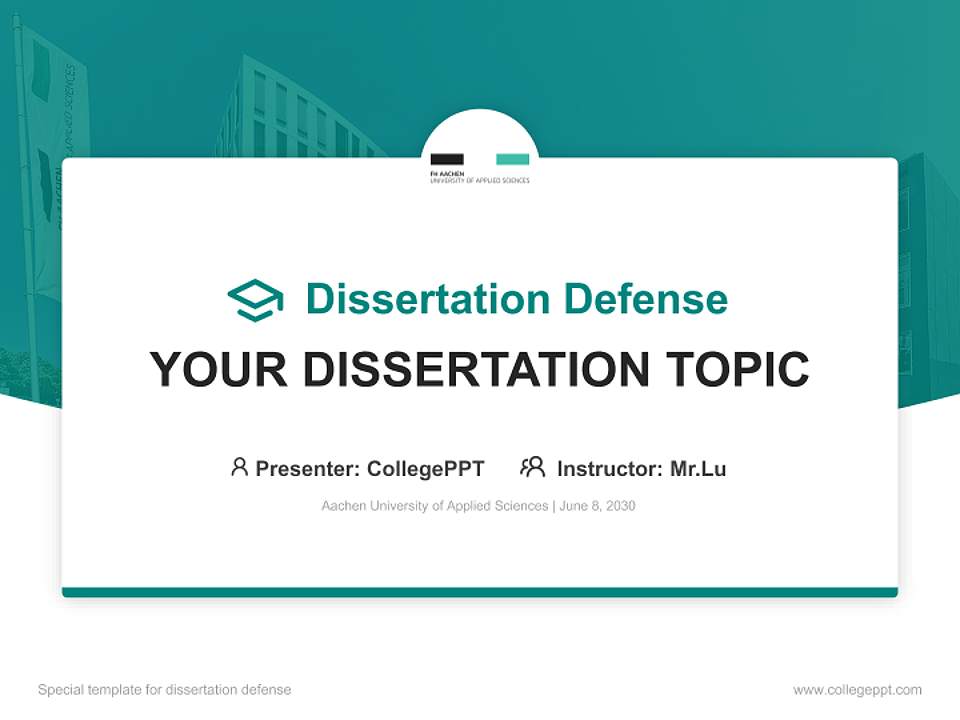 Aachen University of Applied Sciences Graduation Thesis Defense PPT Template4:3 ratio PPT effect preview image7