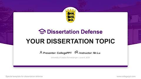 University of Justice Schwetzingen Graduation Thesis Defense PPT Template