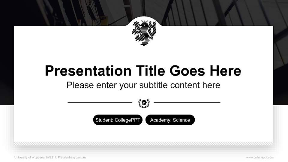 University of Wuppertal – Freudenberg campus National Scholarship Defense PPT Template16:9 ratio PPT effect preview image