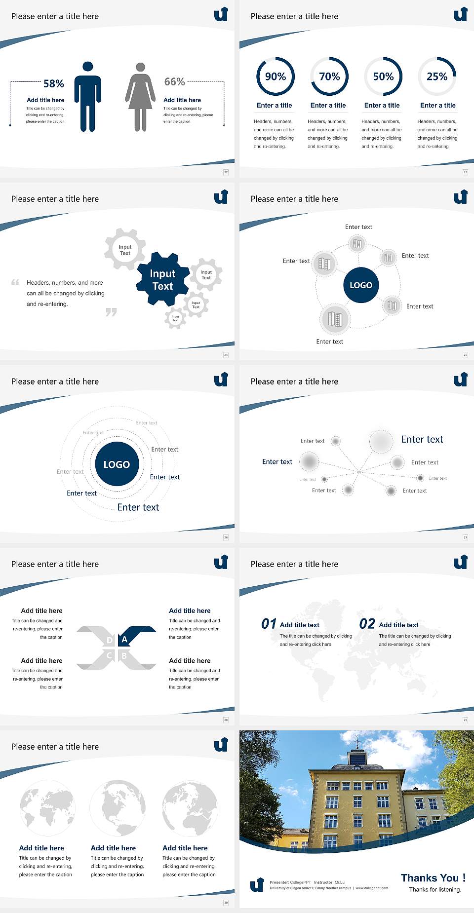 University of Siegen – Emmy Noether campus Course/Courseware Creation PPT Template4:3 ratio PPT effect preview image4