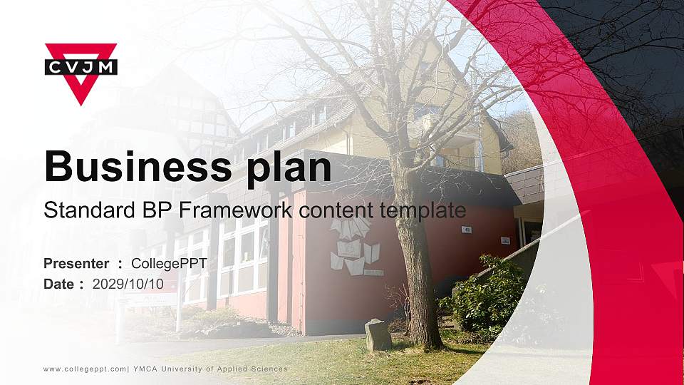YMCA University of Applied Sciences Competition/Entrepreneurship Contest PPT Template16:9 ratio PPT effect preview image