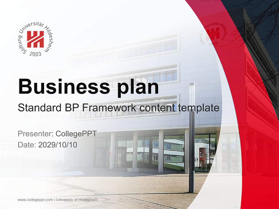 University of Hildesheim Competition/Entrepreneurship Contest PPT Template4:3 ratio PPT effect preview image9