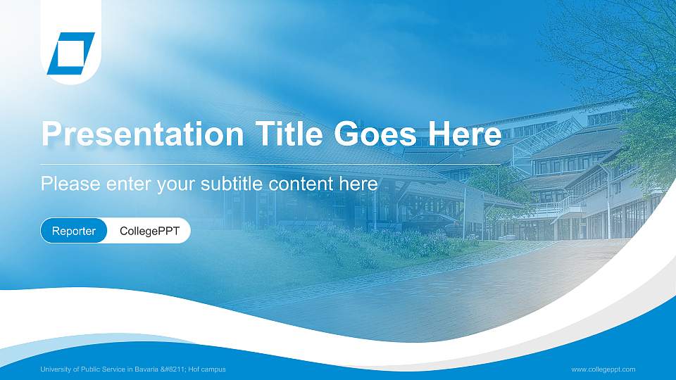 University of Public Service in Bavaria – Hof campus Lecture Sharing and Networking Event PPT Template16:9 ratio PPT effect preview image