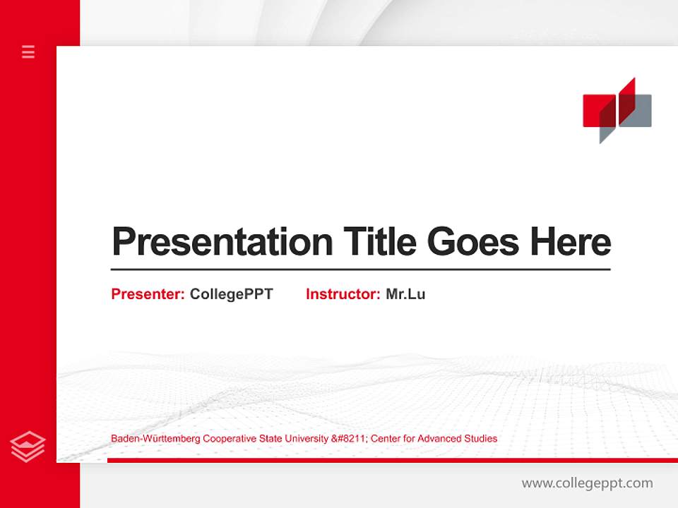 Baden-Württemberg Cooperative State University – Center for Advanced Studies Thesis Proposal/Graduation Defense PPT Template4:3 ratio PPT effect preview image5