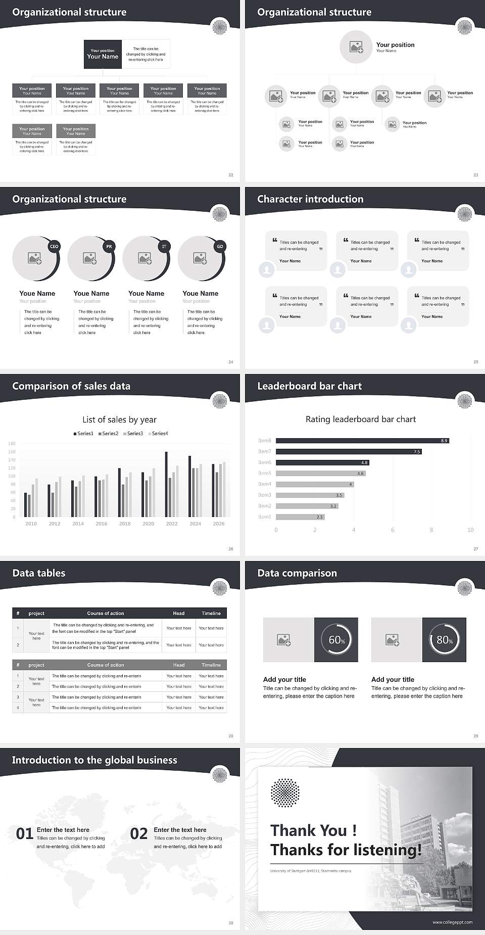 University of Stuttgart – Stadtmitte campus Academic Presentation/Research Findings Report PPT Template4:3 ratio PPT effect preview image4