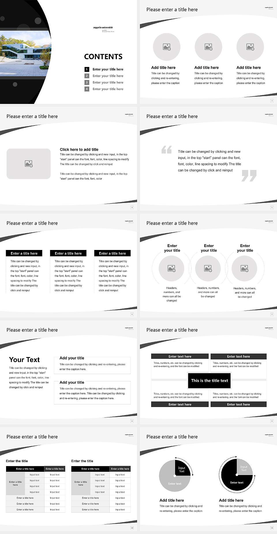 Zeppelin University Course/Courseware Creation PPT Template4:3 ratio PPT effect preview image2