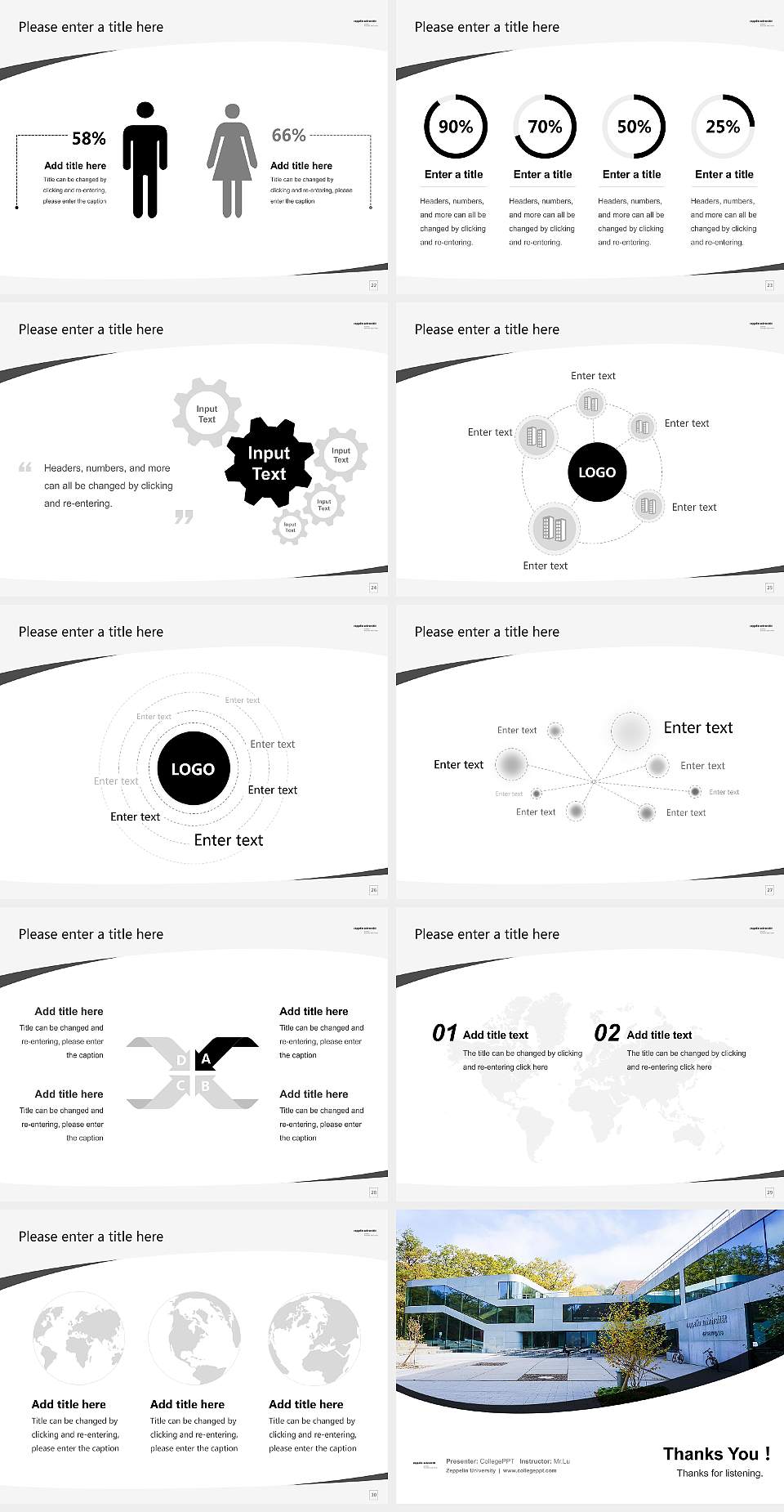 Zeppelin University Course/Courseware Creation PPT Template4:3 ratio PPT effect preview image4