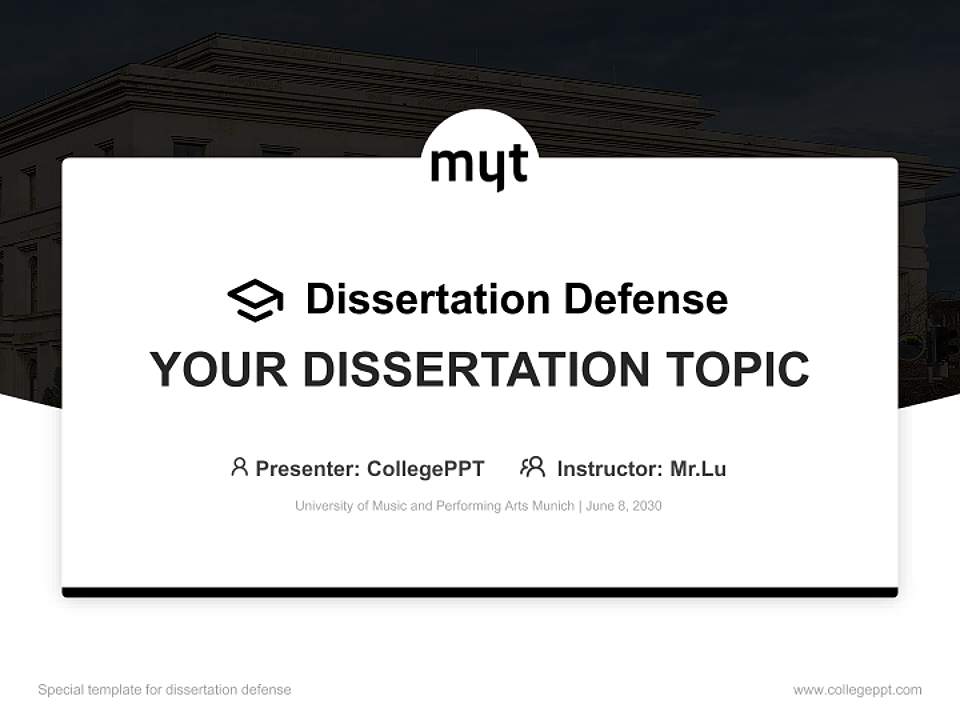 University of Music and Performing Arts Munich Graduation Thesis Defense PPT Template4:3 ratio PPT effect preview image7