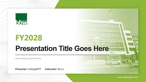 bbw University of Applied Sciences Academic Presentation/Research Findings Report PPT Template