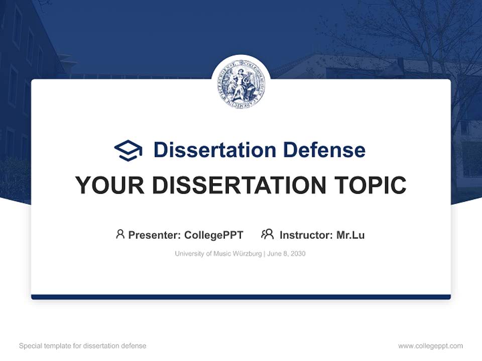University of Music Würzburg Graduation Thesis Defense PPT Template4:3 ratio PPT effect preview image7