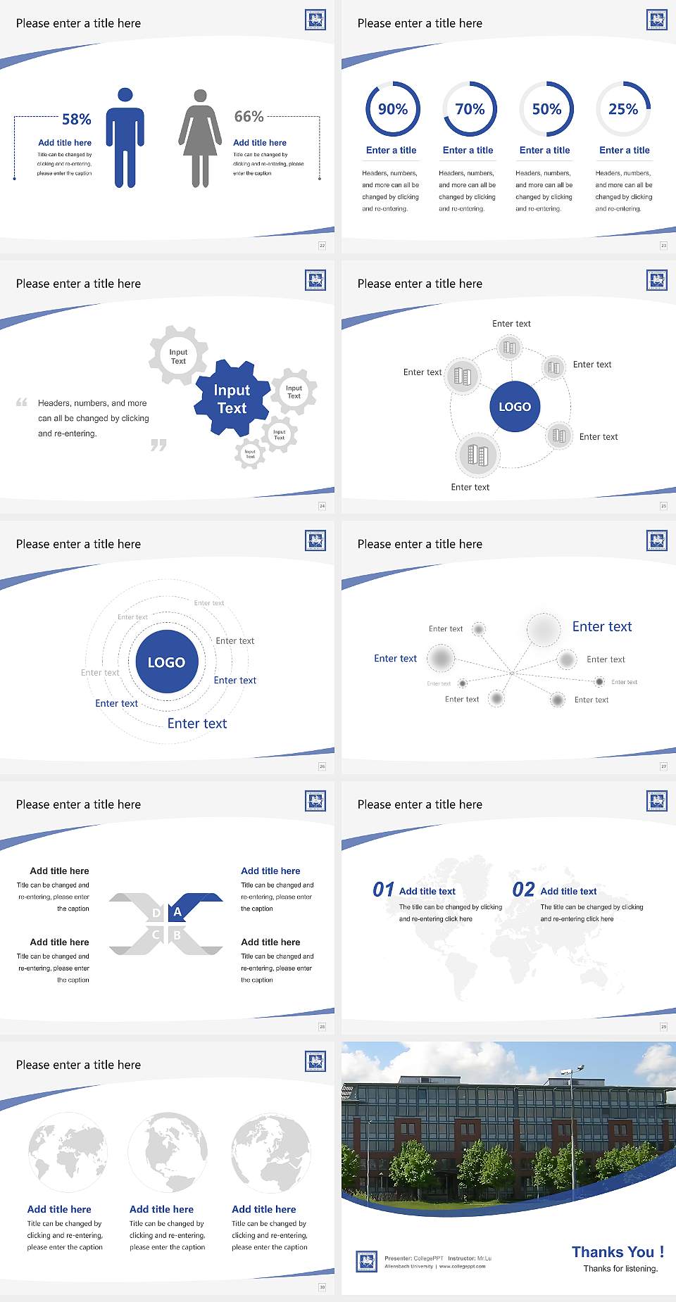 Allensbach University Course/Courseware Creation PPT Template4:3 ratio PPT effect preview image4