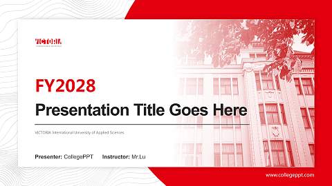 VICTORIA International University of Applied Sciences Academic Presentation/Research Findings Report PPT Template
