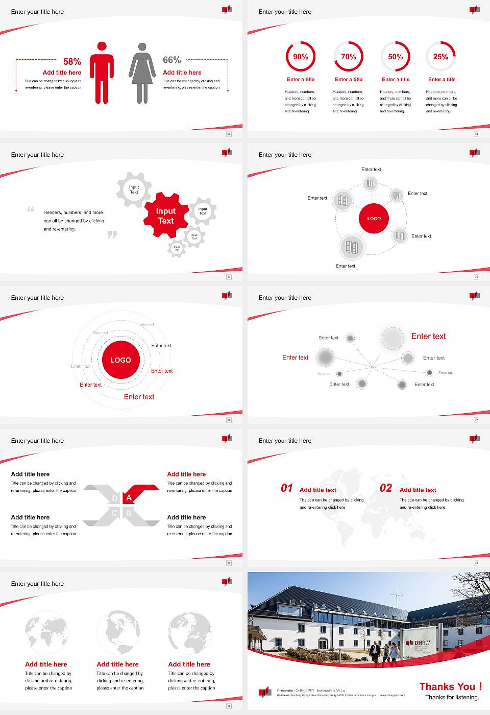 Baden-Württemberg Cooperative State University – Friedrichshafen campus Course/Courseware Creation PPT Template16:9 ratio PPT effect preview image4