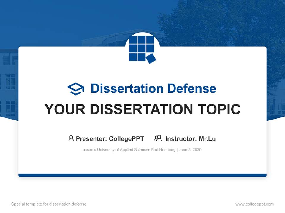 accadis University of Applied Sciences Bad Homburg Graduation Thesis Defense PPT Template4:3 ratio PPT effect preview image7