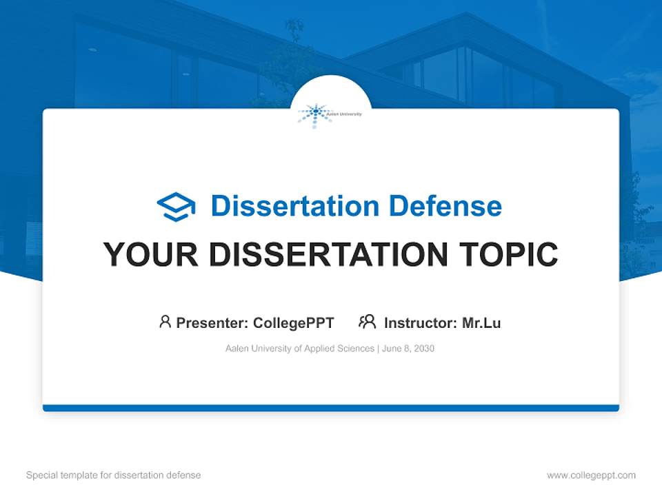 Aalen University of Applied Sciences Graduation Thesis Defense PPT Template4:3 ratio PPT effect preview image7