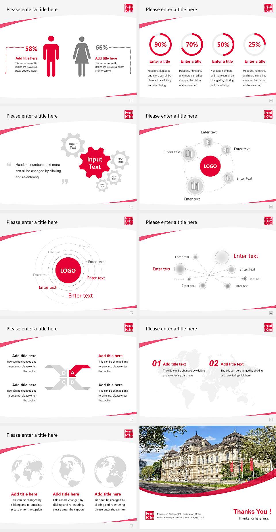 Berlin University of the Arts Course/Courseware Creation PPT Template4:3 ratio PPT effect preview image4