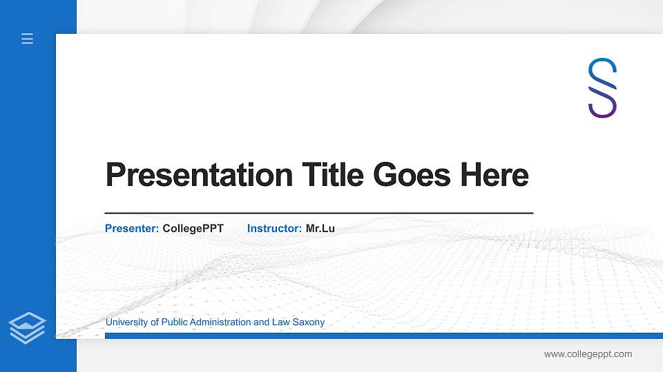 University of Public Administration and Law Saxony Thesis Proposal/Graduation Defense PPT Template16:9 ratio PPT effect preview image