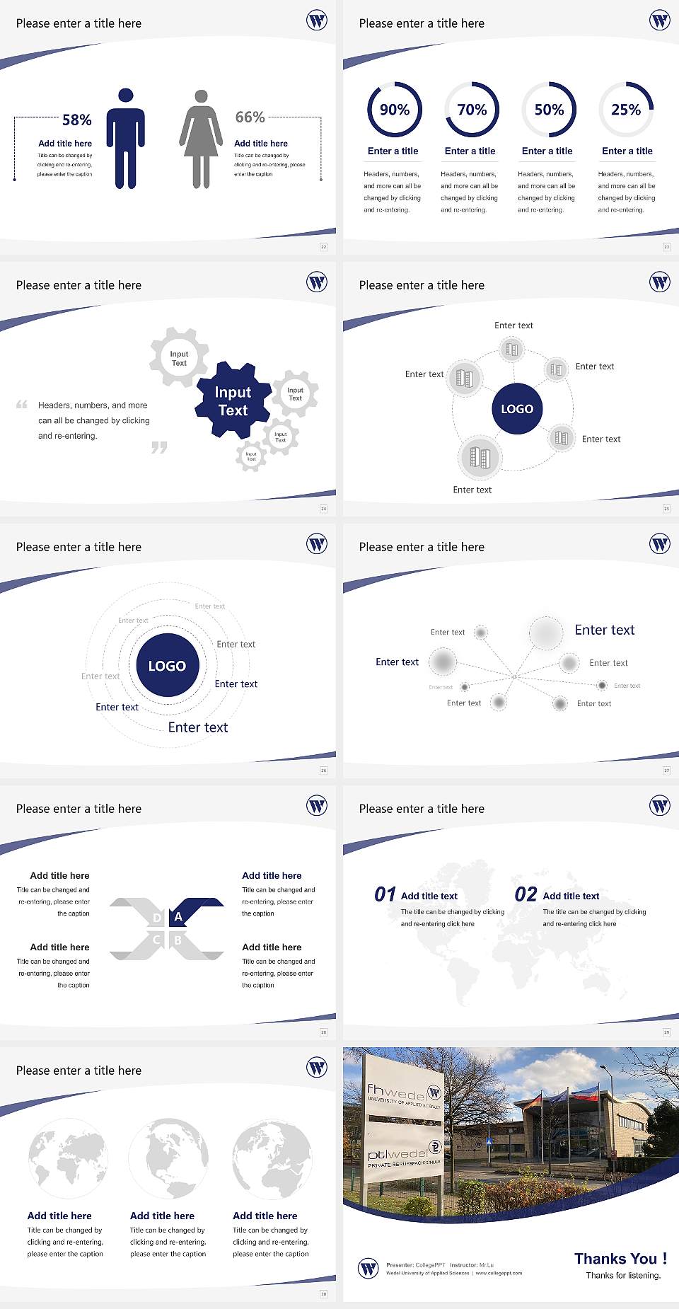 Wedel University of Applied Sciences Course/Courseware Creation PPT Template4:3 ratio PPT effect preview image4