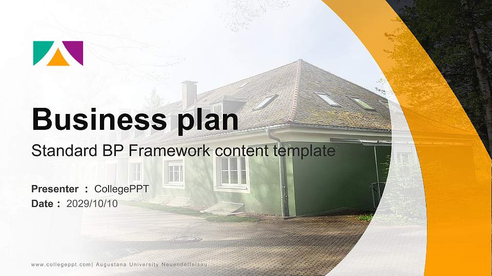 Augustana University Neuendettelsau Competition/Entrepreneurship Contest PPT Template16:9 ratio PPT effect preview image