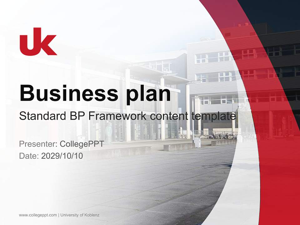 University of Koblenz Competition/Entrepreneurship Contest PPT Template4:3 ratio PPT effect preview image9