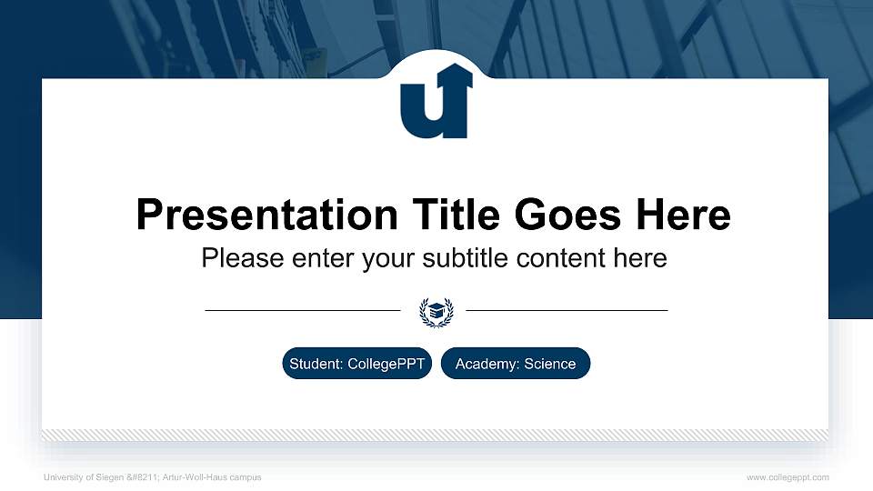 University of Siegen – Artur-Woll-Haus campus National Scholarship Defense PPT Template16:9 ratio PPT effect preview image