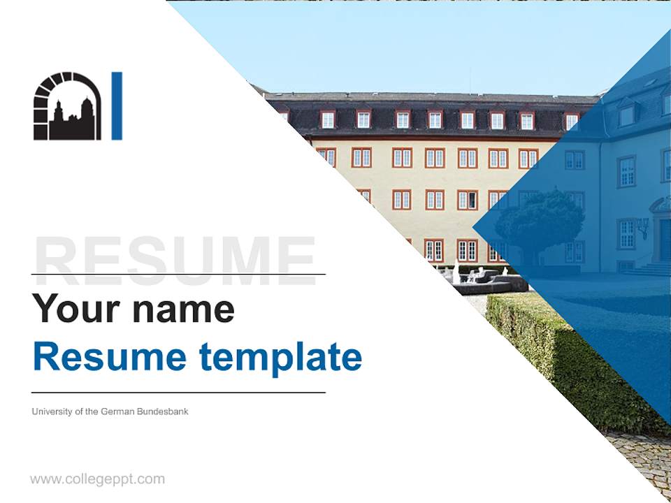 University of the German Bundesbank Resume PPT Template4:3 ratio PPT effect preview image5