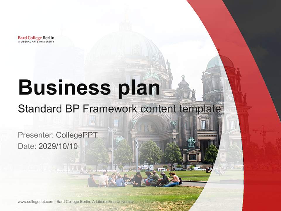 Bard College Berlin, A Liberal Arts University Competition/Entrepreneurship Contest PPT Template4:3 ratio PPT effect preview image9
