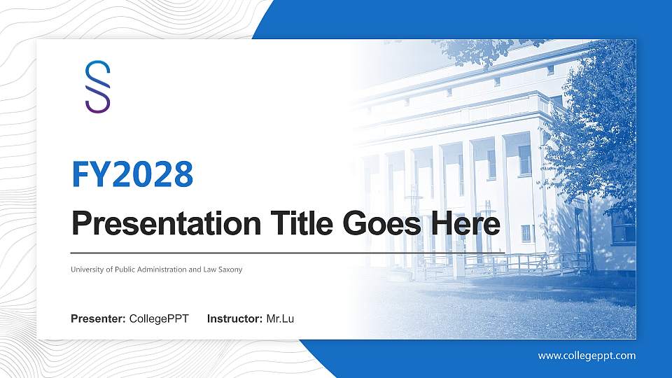 University of Public Administration and Law Saxony Academic Presentation/Research Findings Report PPT Template16:9 ratio PPT effect preview image