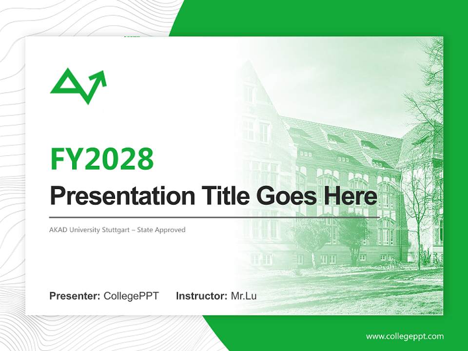 AKAD University Stuttgart – State Approved Academic Presentation/Research Findings Report PPT Template4:3 ratio PPT effect preview image5