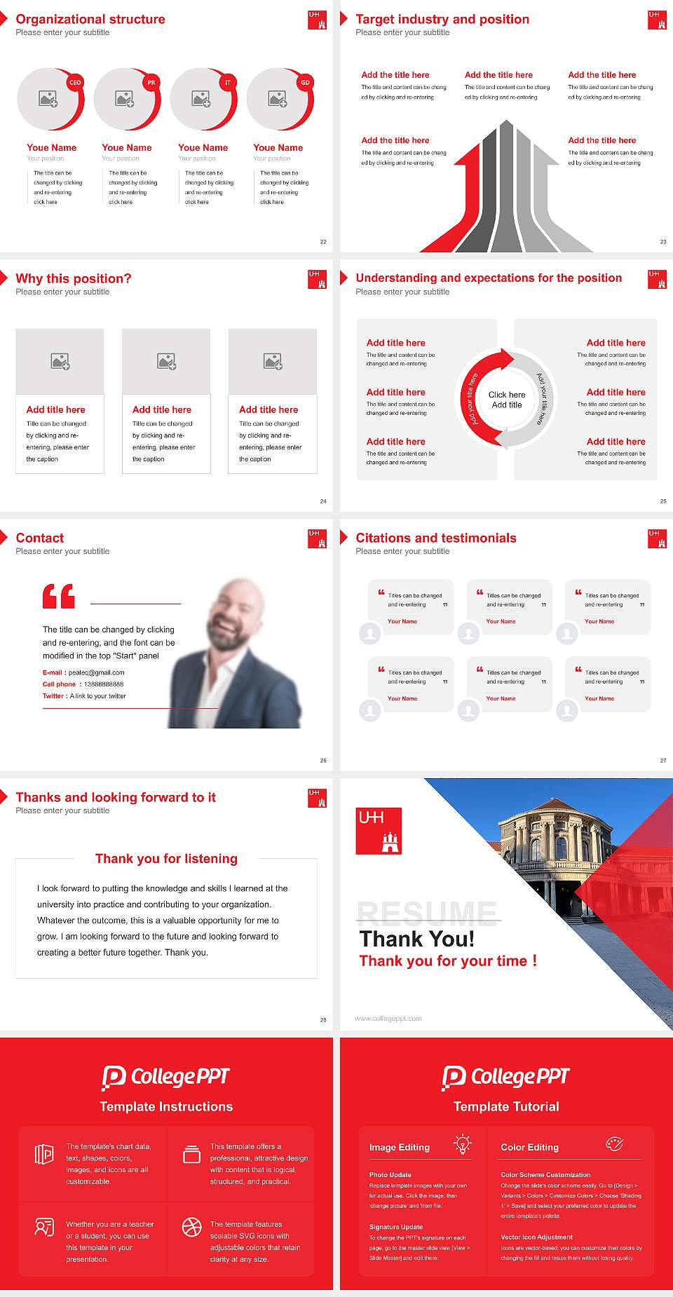 University of Hamburg Resume PPT Template4:3 ratio PPT effect preview image4