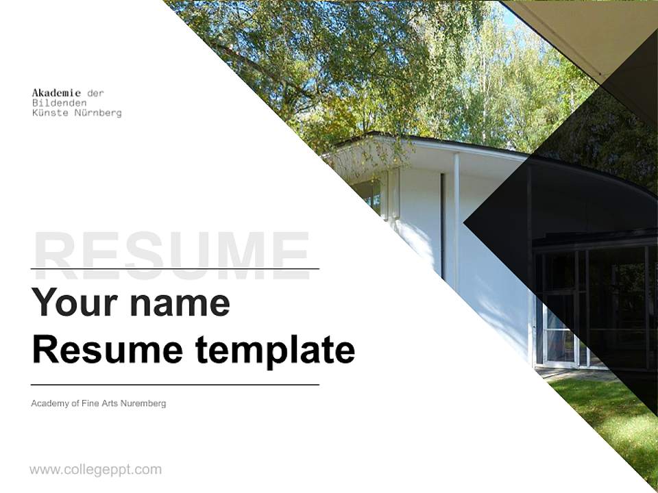 Academy of Fine Arts Nuremberg Resume PPT Template4:3 ratio PPT effect preview image5