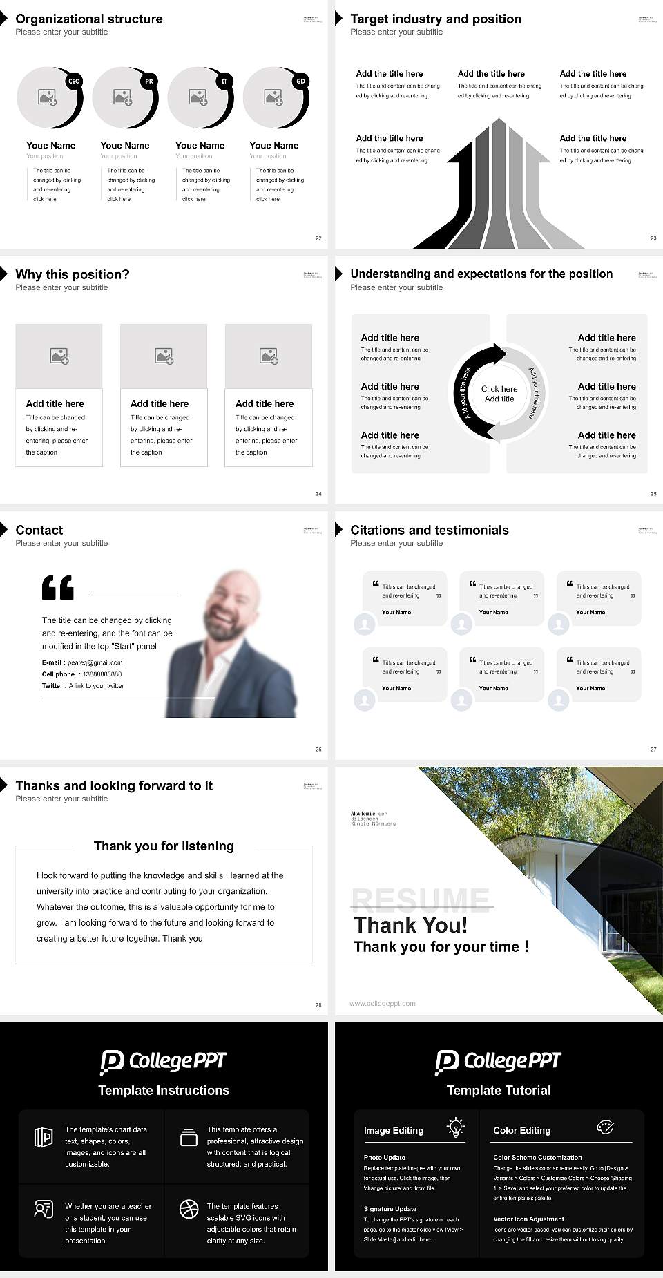 Academy of Fine Arts Nuremberg Resume PPT Template4:3 ratio PPT effect preview image4