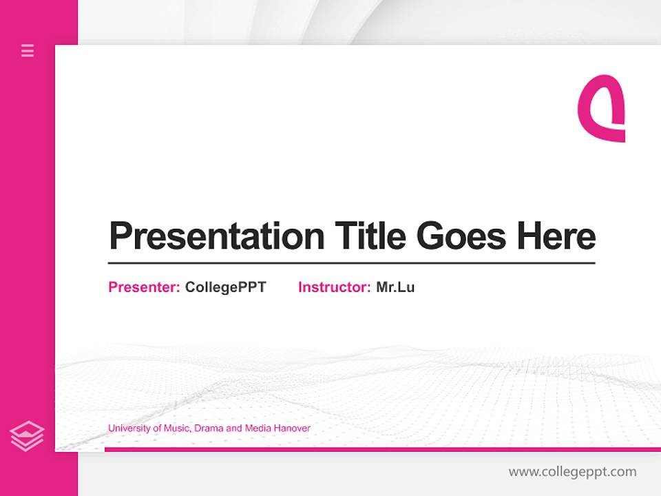 University of Music, Drama and Media Hanover Thesis Proposal/Graduation Defense PPT Template4:3 ratio PPT effect preview image5