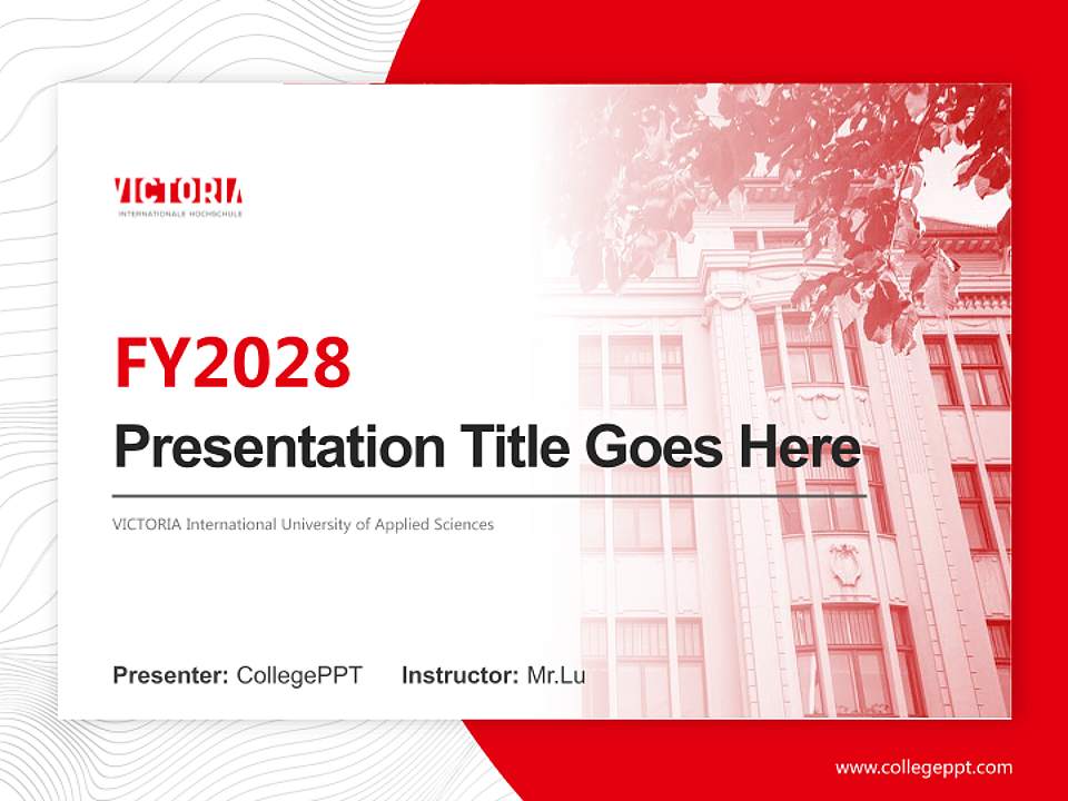 VICTORIA International University of Applied Sciences Academic Presentation/Research Findings Report PPT Template4:3 ratio PPT effect preview image5