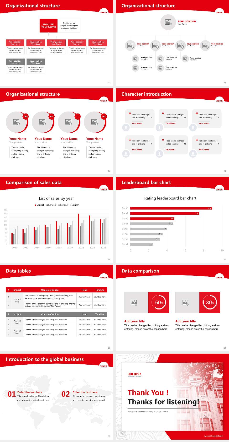 VICTORIA International University of Applied Sciences Academic Presentation/Research Findings Report PPT Template4:3 ratio PPT effect preview image4