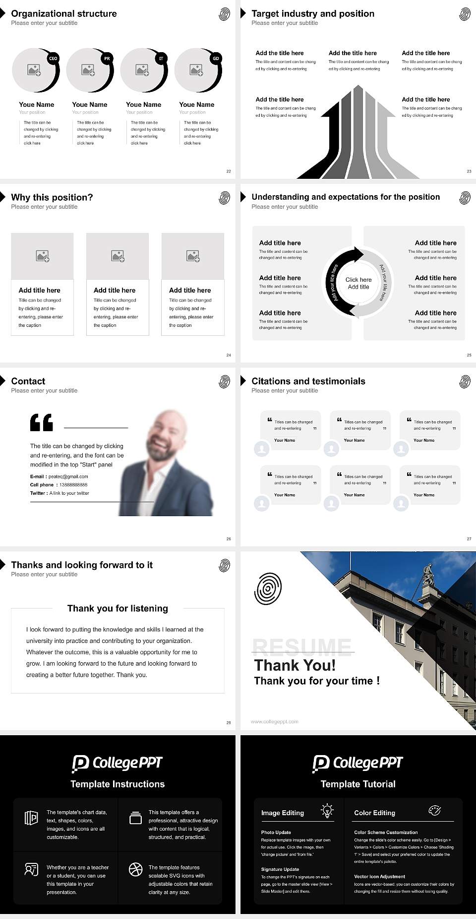 Barenboim–Said Academy Resume PPT Template4:3 ratio PPT effect preview image4