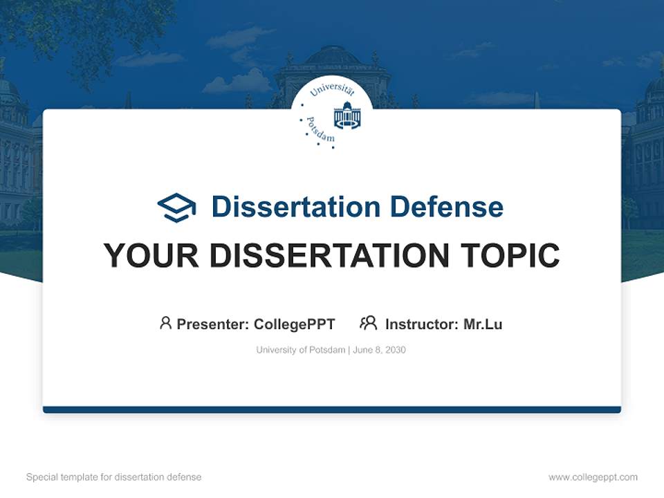 University of Potsdam Graduation Thesis Defense PPT Template4:3 ratio PPT effect preview image7
