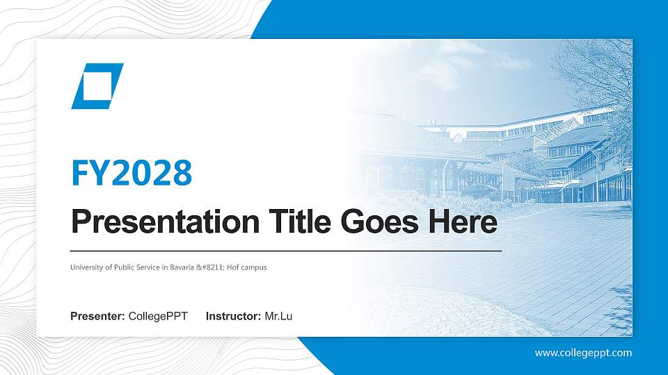 University of Public Service in Bavaria – Hof campus Academic Presentation/Research Findings Report PPT Template16:9 ratio PPT effect preview image