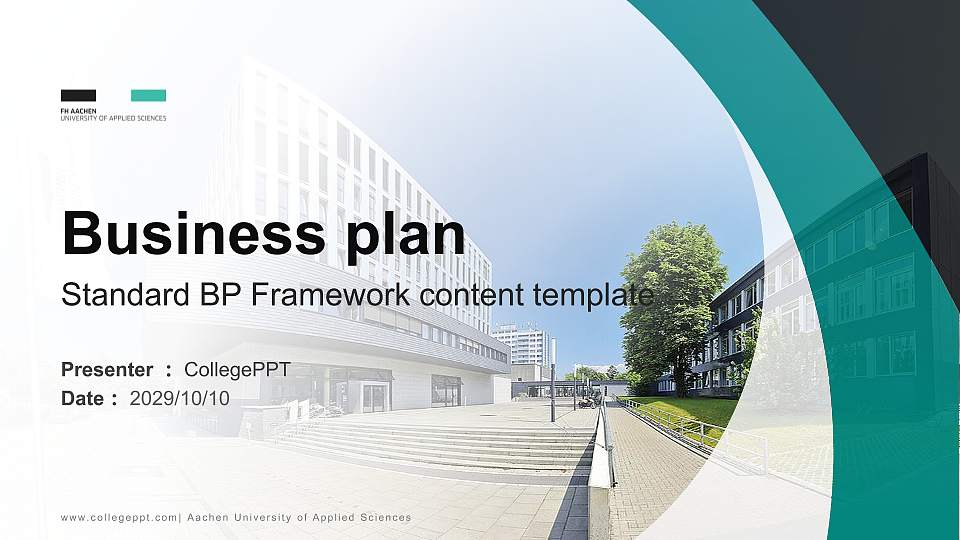 Aachen University of Applied Sciences Competition/Entrepreneurship Contest PPT Template16:9 ratio PPT effect preview image
