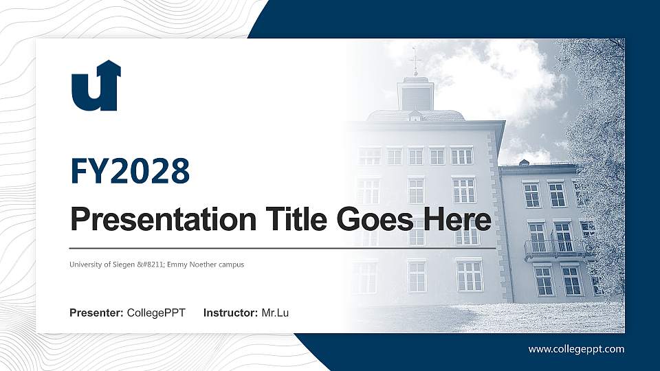 University of Siegen – Emmy Noether campus Academic Presentation/Research Findings Report PPT Template16:9 ratio PPT effect preview image