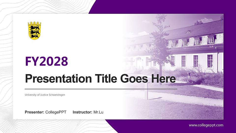 University of Justice Schwetzingen Academic Presentation/Research Findings Report PPT Template16:9 ratio PPT effect preview image