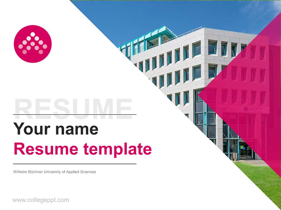 Wilhelm Büchner University of Applied Sciences Resume PPT Template4:3 ratio PPT effect preview image5