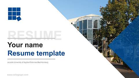 accadis University of Applied Sciences Bad Homburg Resume PPT Template