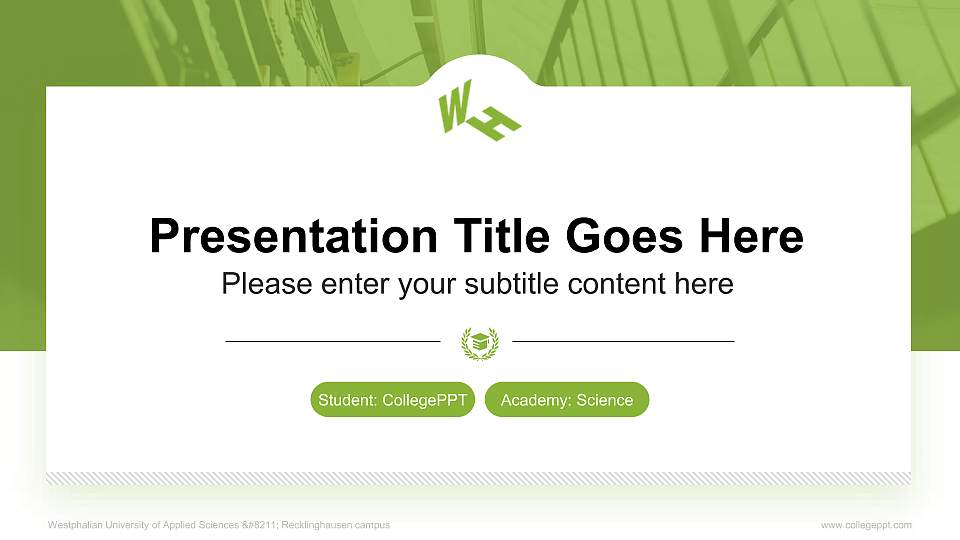 Westphalian University of Applied Sciences – Recklinghausen campus National Scholarship Defense PPT Template16:9 ratio PPT effect preview image