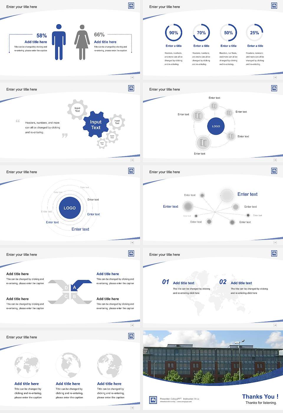 Allensbach University Course/Courseware Creation PPT Template16:9 ratio PPT effect preview image4