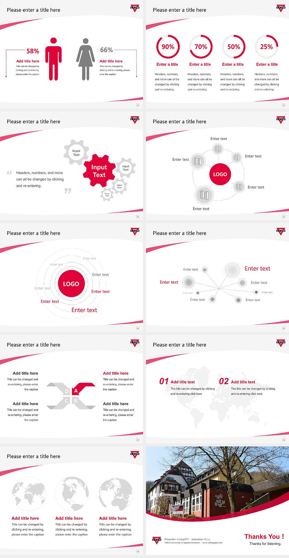 YMCA University of Applied Sciences Course/Courseware Creation PPT Template4:3 ratio PPT effect preview image4