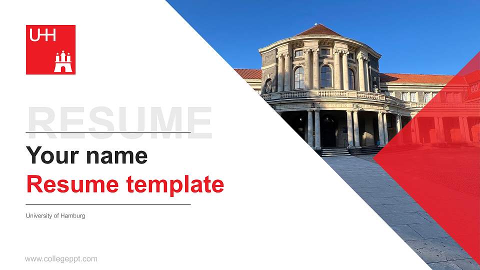 University of Hamburg Resume PPT Template16:9 ratio PPT effect preview image