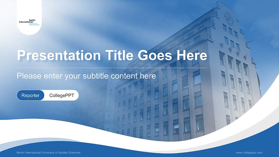 Berlin International University of Applied Sciences Lecture Sharing and Networking Event PPT Template16:9 ratio PPT effect preview image