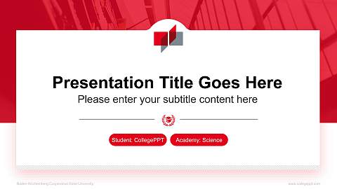 Baden-Württemberg Cooperative State University National Scholarship Defense PPT Template